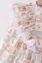 Khaki farm checkered ruffle pants set - ARIA KIDS