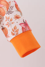 Orange Pumpkin Print Ruffle Romper - ARIA KIDS