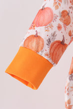 Orange Pumpkin Print Romper - ARIA KIDS