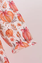 Orange Pumpkin Print Ruffle Dress - ARIA KIDS
