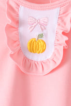 Pink pumpkin bow embroidery ruffle bloomer set - ARIA KIDS