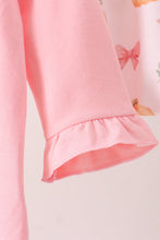 Pink pumpkin bow embroidery ruffle bloomer set - ARIA KIDS