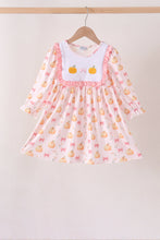 Pink pumpkin bow embroidery ruffle dress - ARIA KIDS