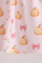 Pink pumpkin bow embroidery ruffle dress - ARIA KIDS