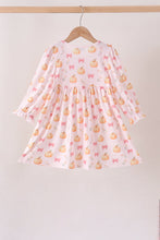 Pink pumpkin bow embroidery ruffle dress - ARIA KIDS