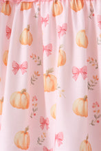 Pink pumpkin bow embroidery ruffle pants set - ARIA KIDS