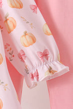 Pink pumpkin bow embroidery ruffle pants set - ARIA KIDS