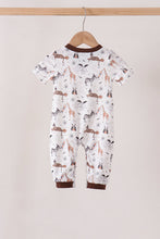 Brown zoo animal romper - ARIA KIDS