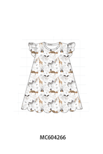Brown zoo animal ruffle dress