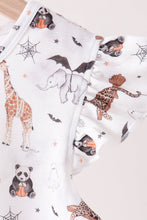 Brown zoo animal ruffle dress - ARIA KIDS
