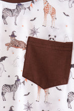 Brown zoo animal pocket top - ARIA KIDS