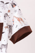 Brown zoo animal pocket top - ARIA KIDS