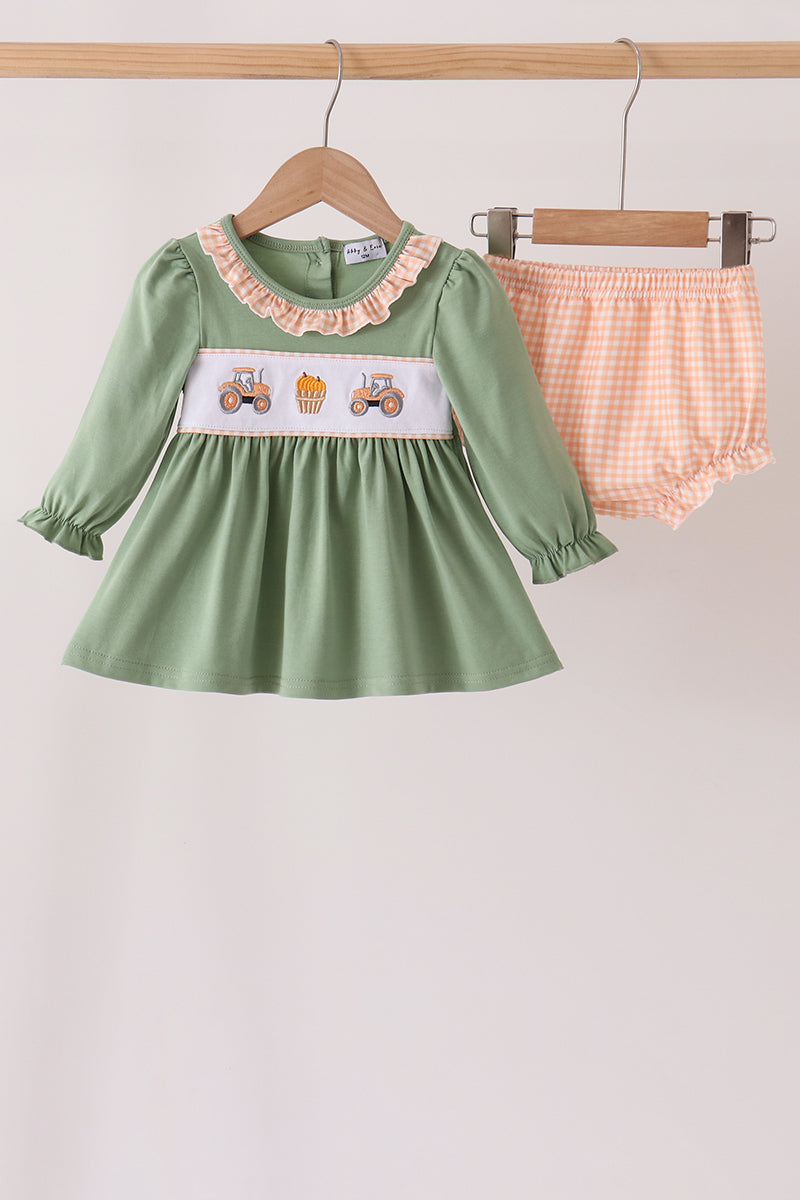 Green farm embroidery bloomer set - ARIA KIDS