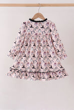 Pink Spooky print ruffle dress
