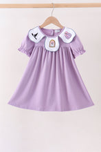 Purple spooky embroidery dress