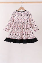 Pink Spooky print ruffle dress