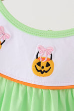 Green Jack-O-Lantern embroidery dress - ARIA KIDS
