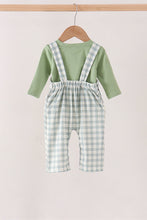 Sage plaid 2pc romper set