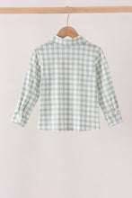 Sage plaid pocket button down shirt