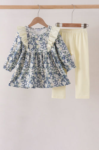 Vintage Floral Ruffle Pants Set - ARIA KIDS