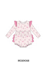 Pink floral bow ruffle bubble