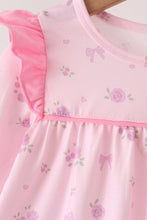 Pink floral bow ruffle bloomer set - ARIA KIDS