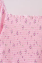 Pink Floral Bow Smocked mom dress - ARIA KIDS
