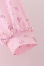 Pink Floral Bow Smocked mom dress - ARIA KIDS