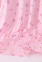 Pink Floral Bow Smocked mom dress - ARIA KIDS