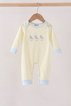 Beige goose embroidery romper