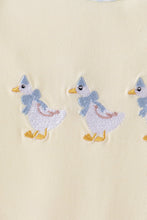 Beige goose embroidery romper
