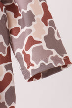 Khaki camoufalge cross deer embroidery ruffle bubble - ARIA KIDS