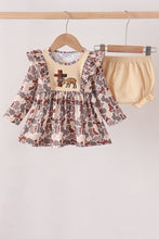 Khaki camoufalge cross deer embroidery ruffle bloomer set - ARIA KIDS