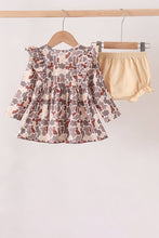 Khaki camoufalge cross deer embroidery ruffle bloomer set - ARIA KIDS