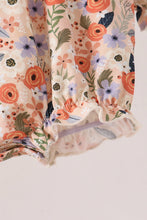 Coral floral smocked bubble