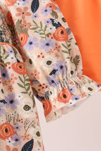 Coral floral smocked bloomer set