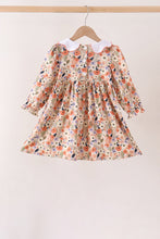 Coral floral smocked dress