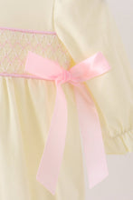 Cream smocked bow bubble - ARIA KIDS
