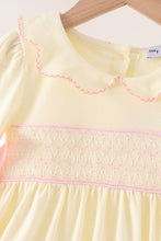 Cream smocked bow dress - ARIA KIDS