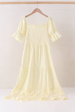 Cream smocked mom tiered dress - ARIA KIDS