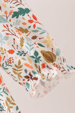Sage pumpkin embroidery leaves dress