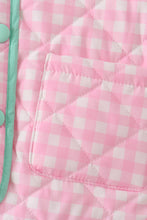 Pink hydrangea gingham ruffle jacket