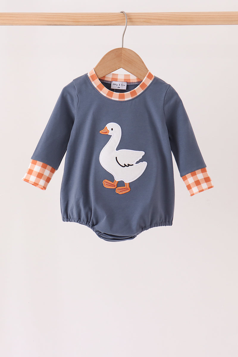 Navy goose applique bubble - ARIA KIDS