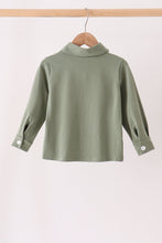 Green Pocket Button Down Shirt