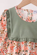 Green Floral Ruffle Pants Set