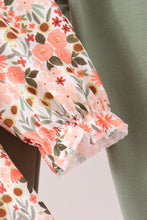 Green Floral Ruffle Pants Set