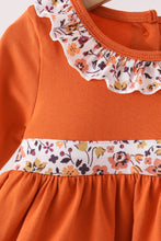 Orange floral ruffle bloomer set - ARIA KIDS