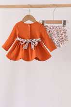 Orange floral ruffle bloomer set - ARIA KIDS