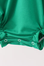 Green christmas tree bow applique ruffle bubble