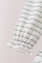Red gingerbread house applique stripe ruffle pants set
